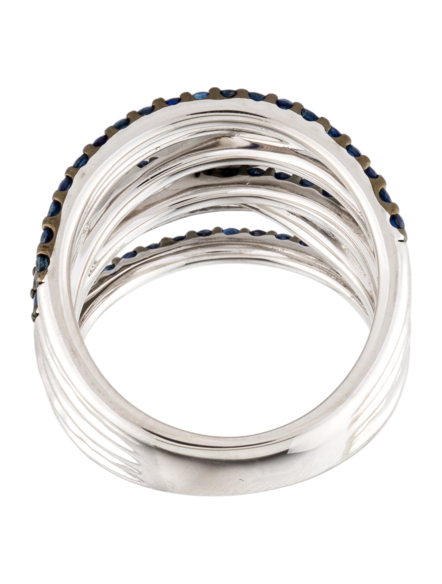 Gabriel & Co. 1.06ctw Sapphire Hammered Crossover Cocktail Ring